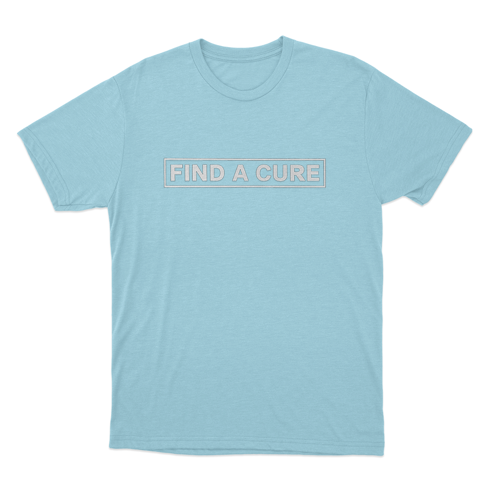 Find A Cure Unisex T Shirt Sky Blue Find A Cure Unisex T Shirt Sky Blue